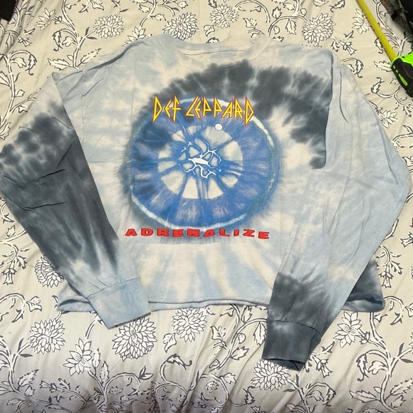 Def Leppard Tops - Def Leppard Adrenalize Tie-Dye Long Sleeve Tee